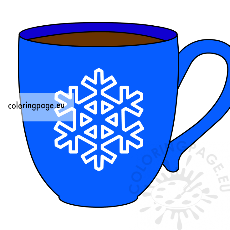 blue coffee mug snowflake