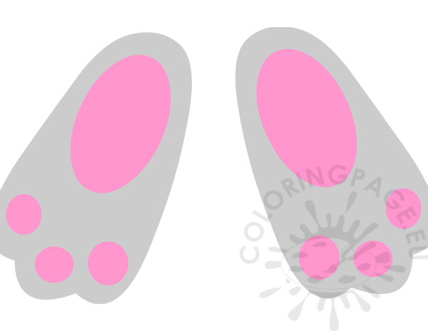 Free Bunny Feet Cut Out - Coloring Page