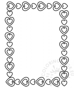 Heart Border Frame design | Coloring Page