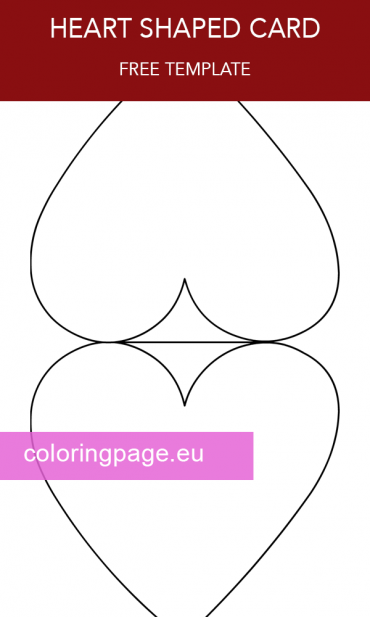 free heart shaped card template coloring page