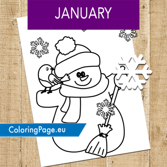 January month Coloring page for kids | Coloring Page