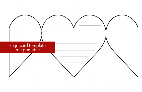 Printable heart card template Coloring Page