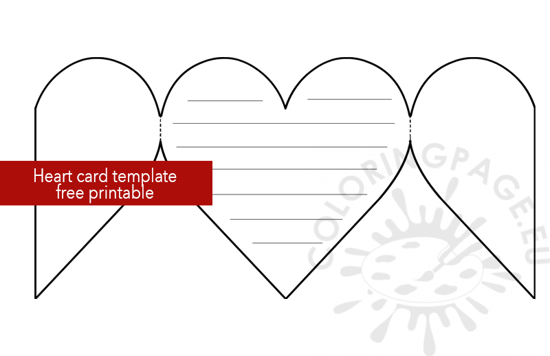 Printable heart card template Coloring Page