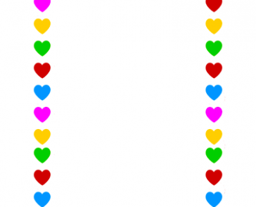 rainbow hearts border