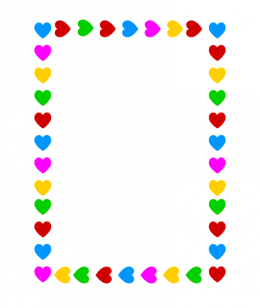 Rainbow Hearts Border Frame | Coloring Page