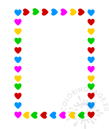 rainbow hearts border