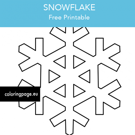 Printable Snowflake pattern template Coloring Page