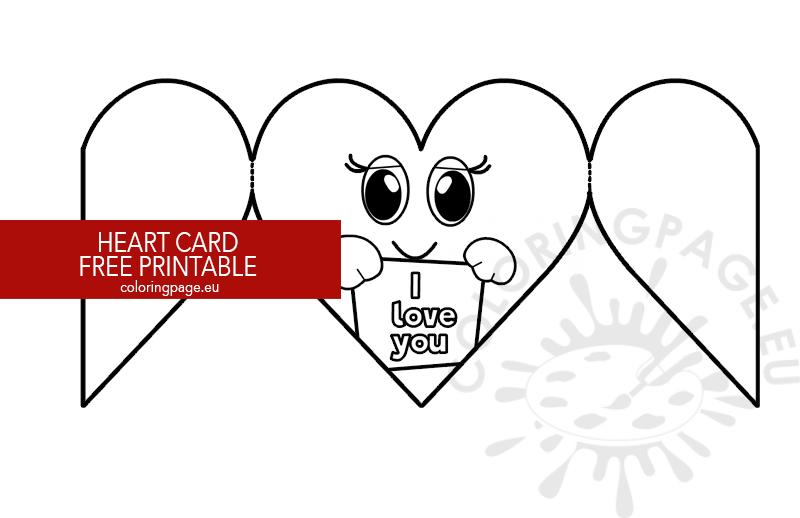 Valentine's Day Card Template Coloring Page
