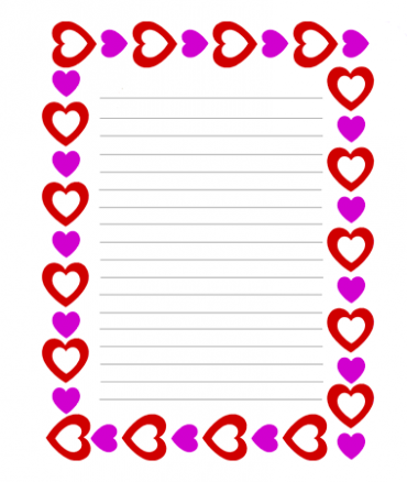 Free Valentine's Day Writing Paper for Kids | Coloring Page