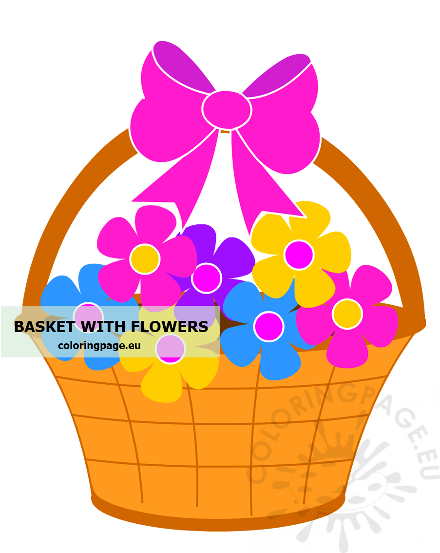 Spring Flower Basket printable | Coloring Page