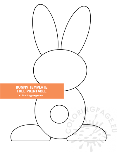 easter bunny back template coloring page