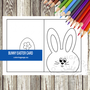 Bunny Easter Card free printable | Coloring Page