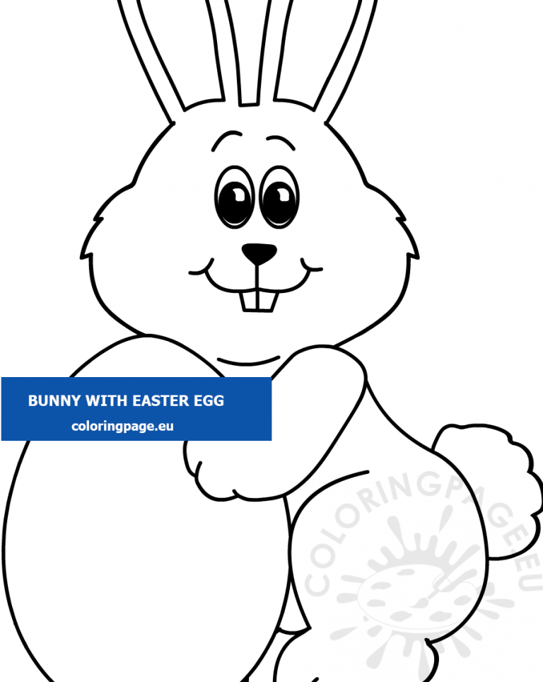 Bunny with easter egg coloring page – Coloring Page