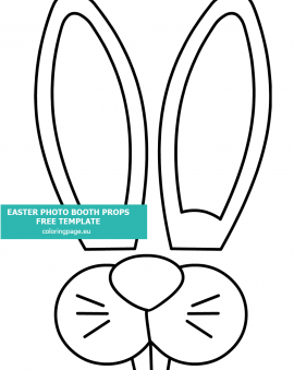Easter Bunny Photo Booth Props template | Coloring Page