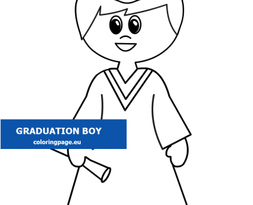 cartoon graduation boy