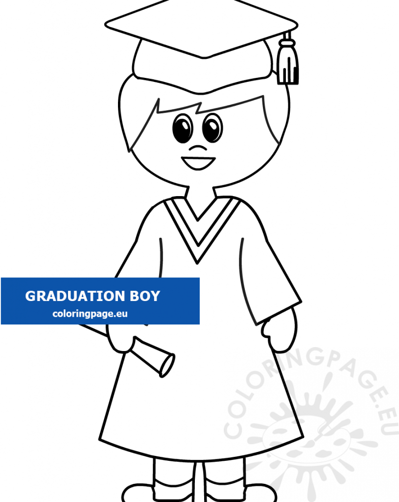 cartoon graduation boy