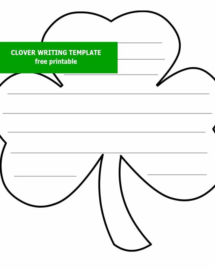 Clover Writing Paper Template Coloring Page