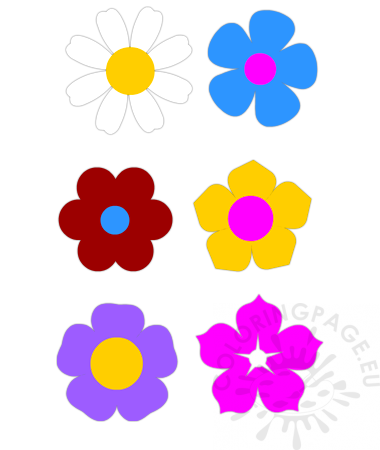 Colorful Spring flowers printable Coloring Page