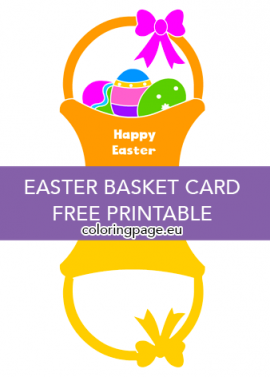 Printable Easter Basket Card Template | Coloring Page