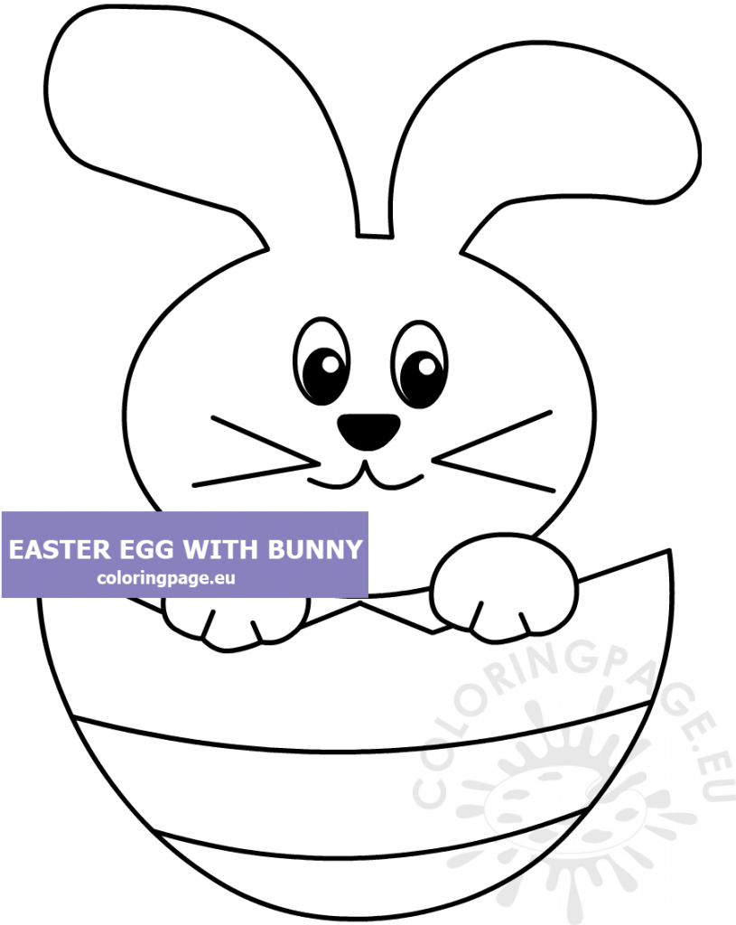 Download Easter egg with a rabbit inside - Coloring Page