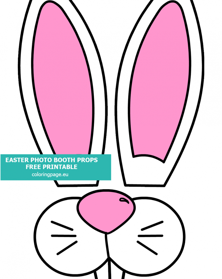Easter Party Photo Booth Props Coloring Page