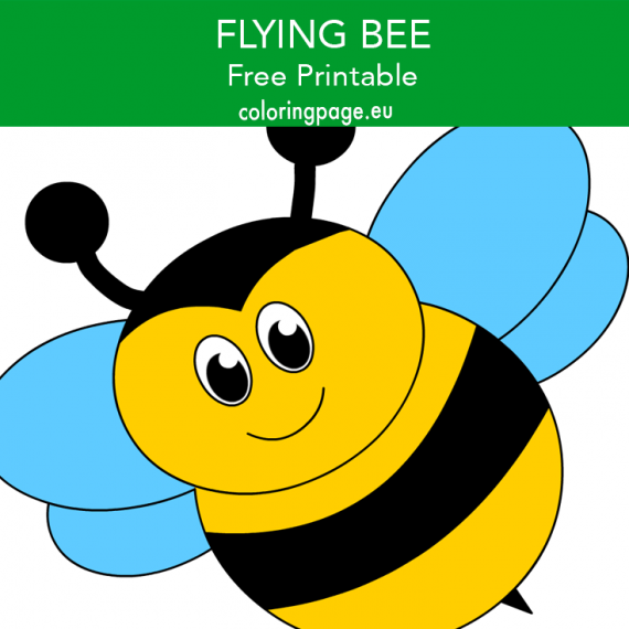 Black And Yellow Honey Bee printable | Coloring Page