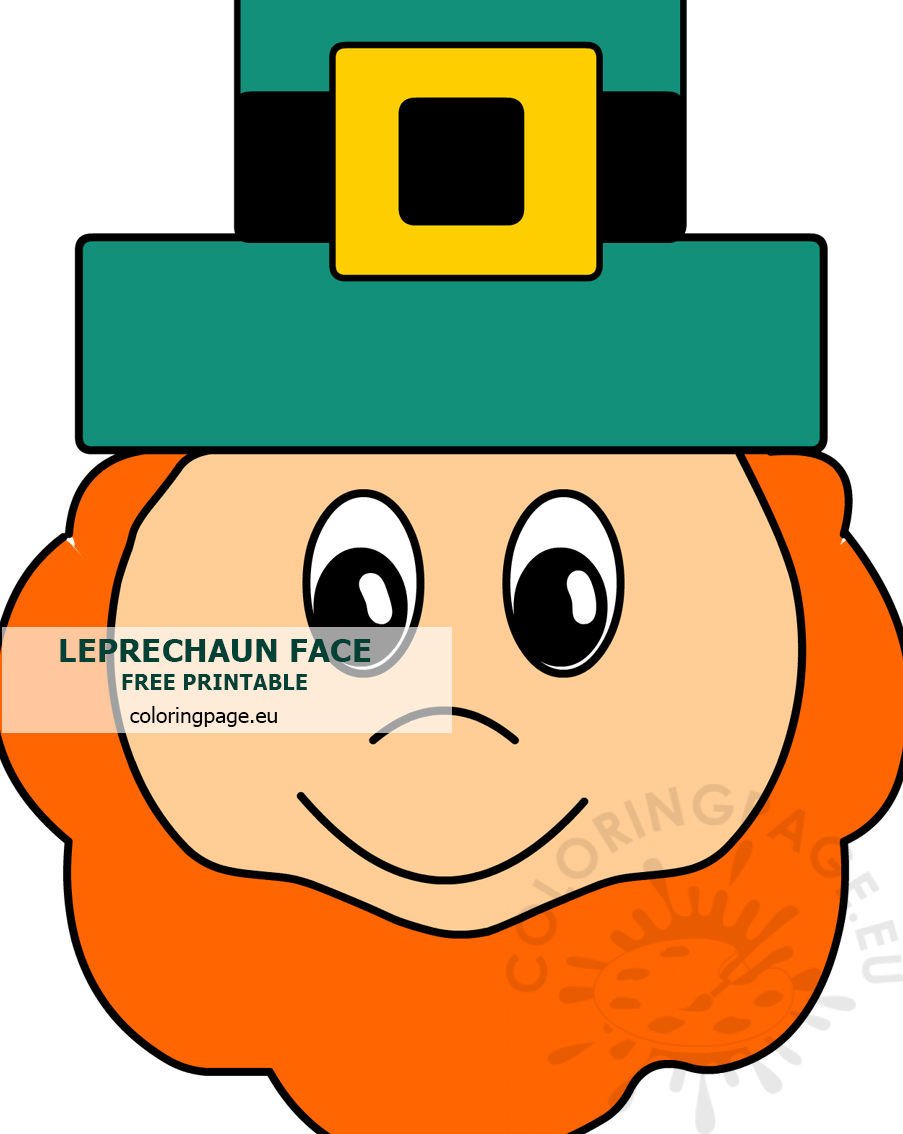 Leprechaun Face St Patricks Day printable Coloring Page