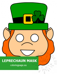 Leprechaun Mask template printable | Coloring Page