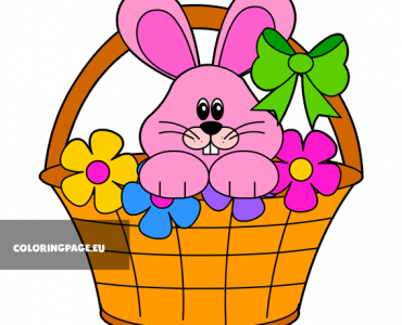 rabbit flowers basket