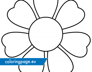 Printable Five Petal Flower Template – Coloring Page