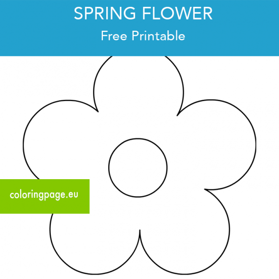Printable Spring flower template Coloring Page