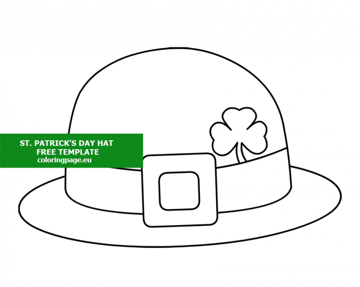 St. Patrick's Day leprechaun hat clover Coloring Page