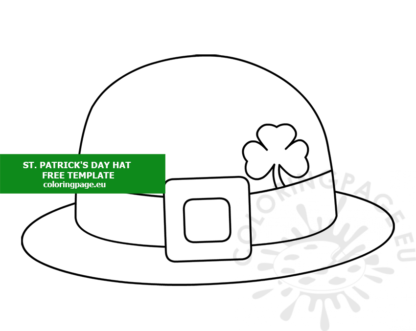 St. Patrick’s Day leprechaun hat clover Coloring Page