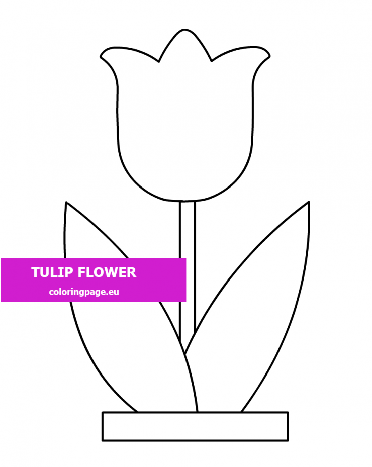 Spring Tulip Flower Shape Coloring Page