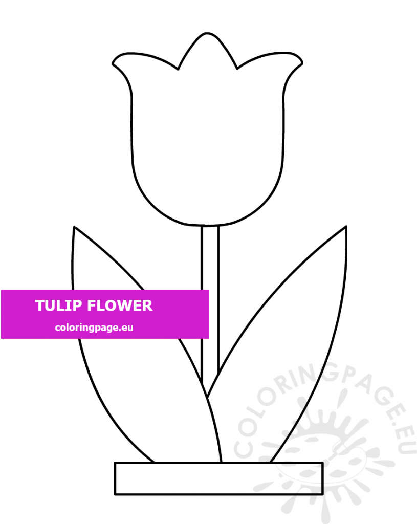 Spring Tulip Flower Shape Coloring Page