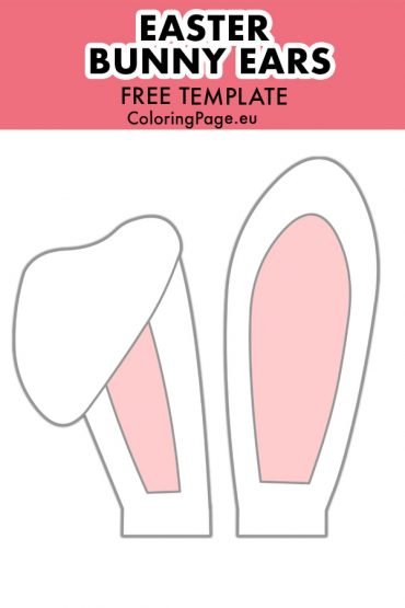 White Easter Bunny Ears Cut Out Coloring Page