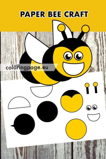 Paper bee craft for kids pdf | Coloring Page