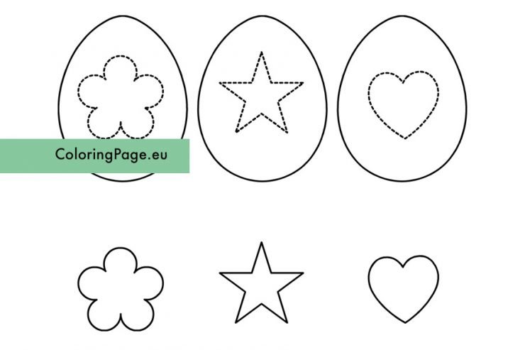 Download Easter Egg Shapes Worksheet printable - Coloring Page