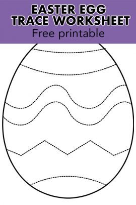 Easter egg trace worksheet – Coloring Page