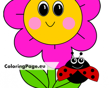 ladybug pink flower2