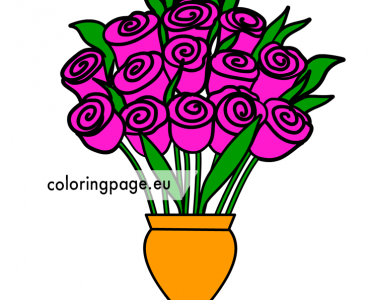 pink roses vase
