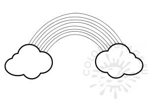Rainbow with clouds template – Coloring Page