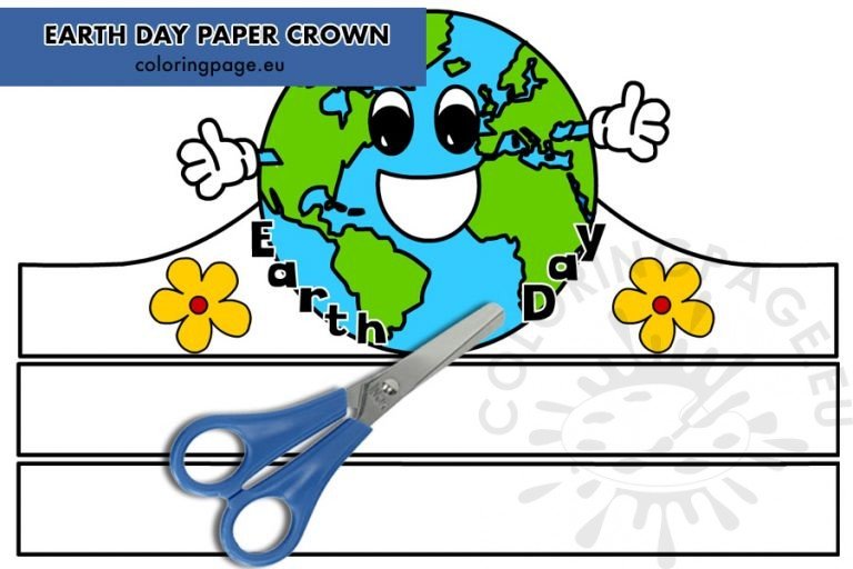 Earth Day Paper Crown printable Coloring Page