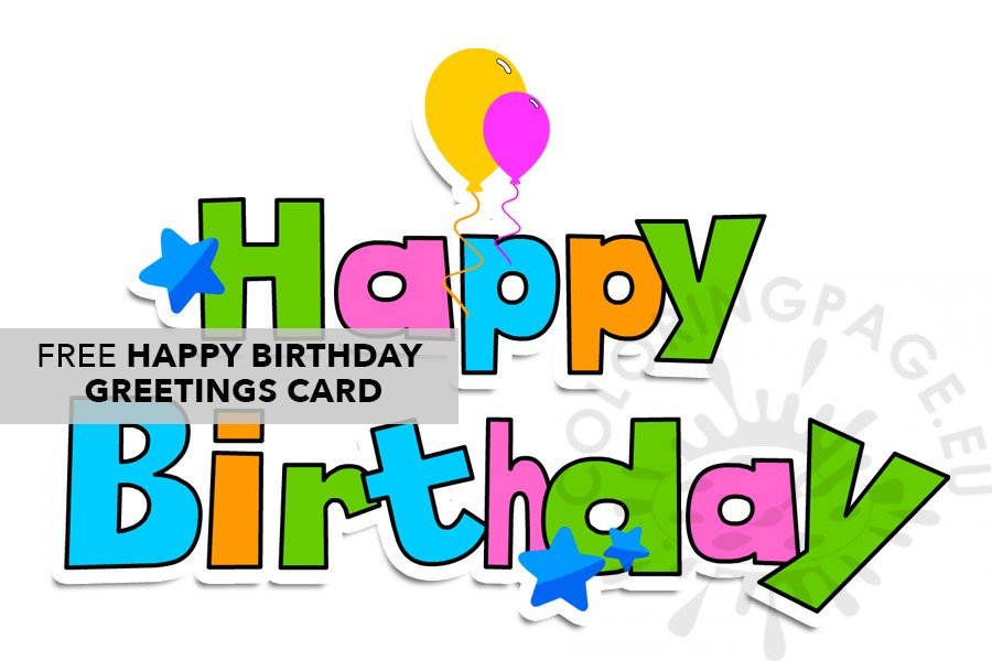 Happy birthday greetings card