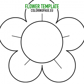 Free Flower template printable | Coloring Page