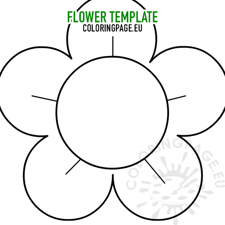 free flower template printable coloring page