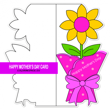 Printable Mother’s Day Flower Card | Coloring Page