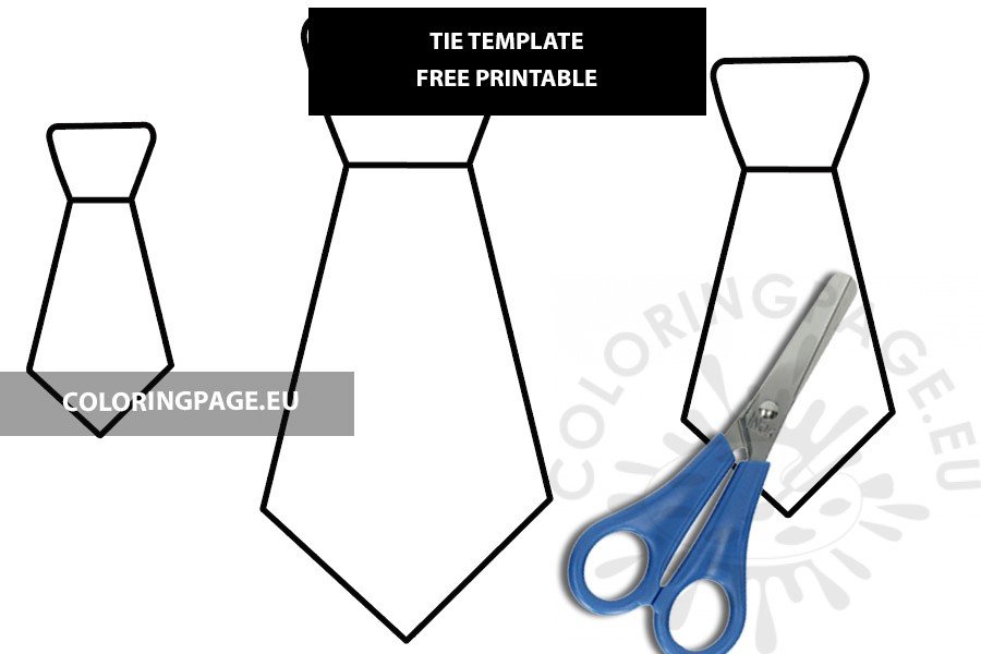 3 Tie Template printable Coloring Page
