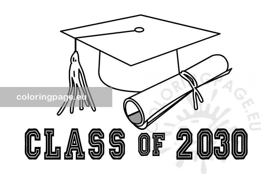 Free Class Of 2030 template Coloring Page