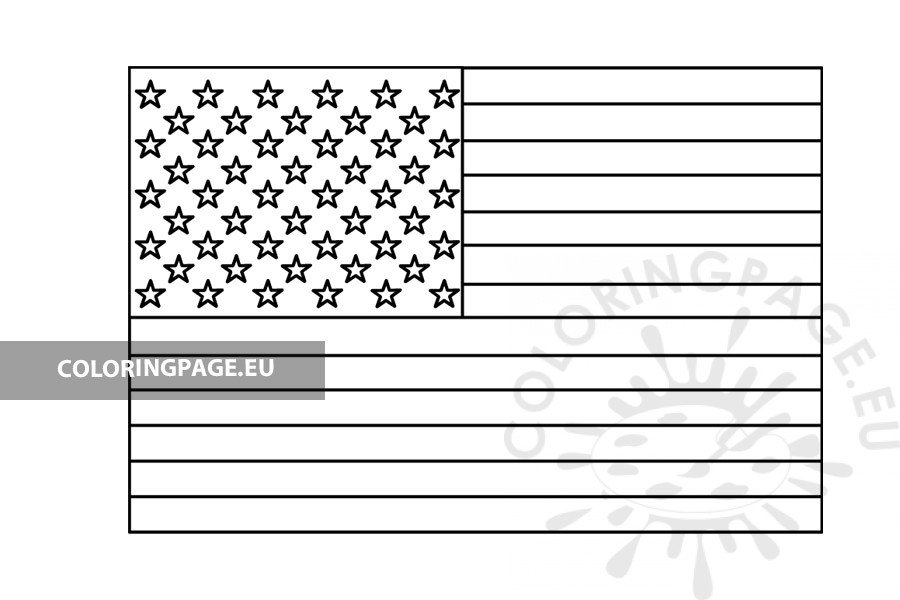American Flag template – Coloring Page
